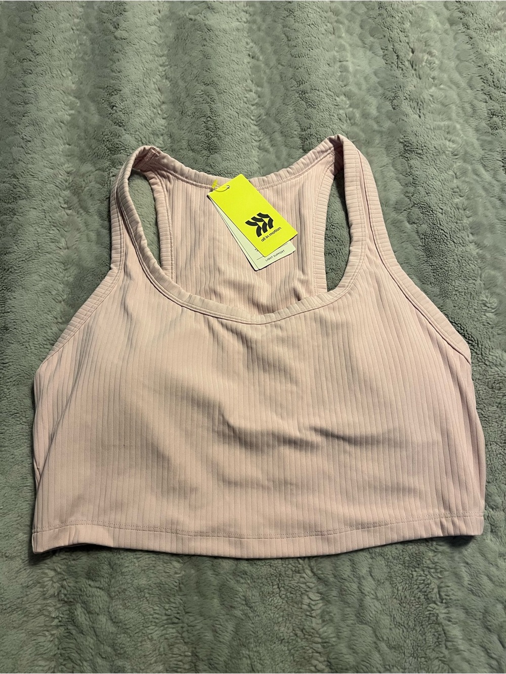 All in Motion Ribbed Pink Racerback Bralette